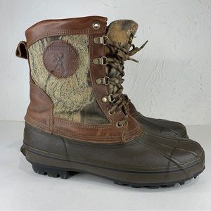 Browning Men's Camo Duck Boots Steel Shank & Insulated Size 10